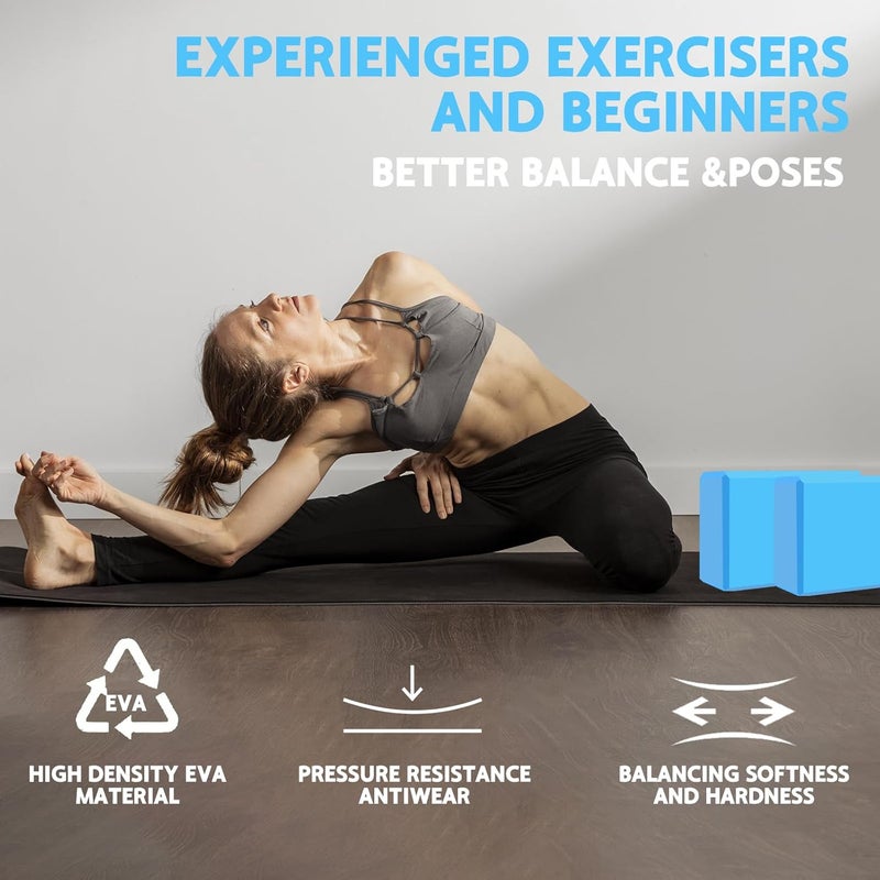 MBKHFLL Yoga Block - Supportive Latex-Free Eva Foam - Soft Non-Slip Surface with Beveled Edges for Yoga, Pilates, Meditation - Yoga Accessories for Stability, Balance, Deepen Stretches - Image 4